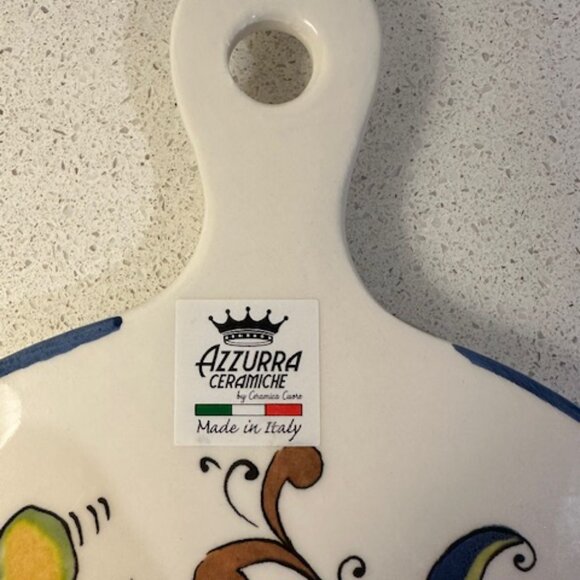 Azzurra Ceramiche Ceramic Trivet/Cheese Board Made it Italy by Ceramica Cuore - Picture 2 of 5